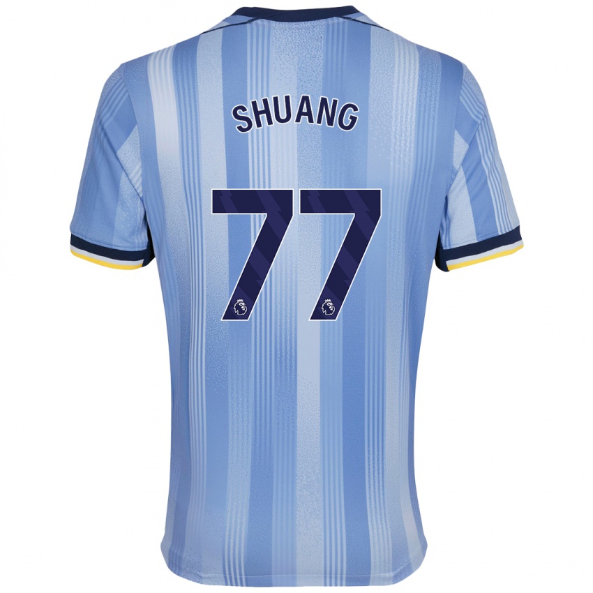 Børn Wang Shuang #77 Lyseblå Udebane Spillertrøjer 2024/25 Trøje T-Shirt