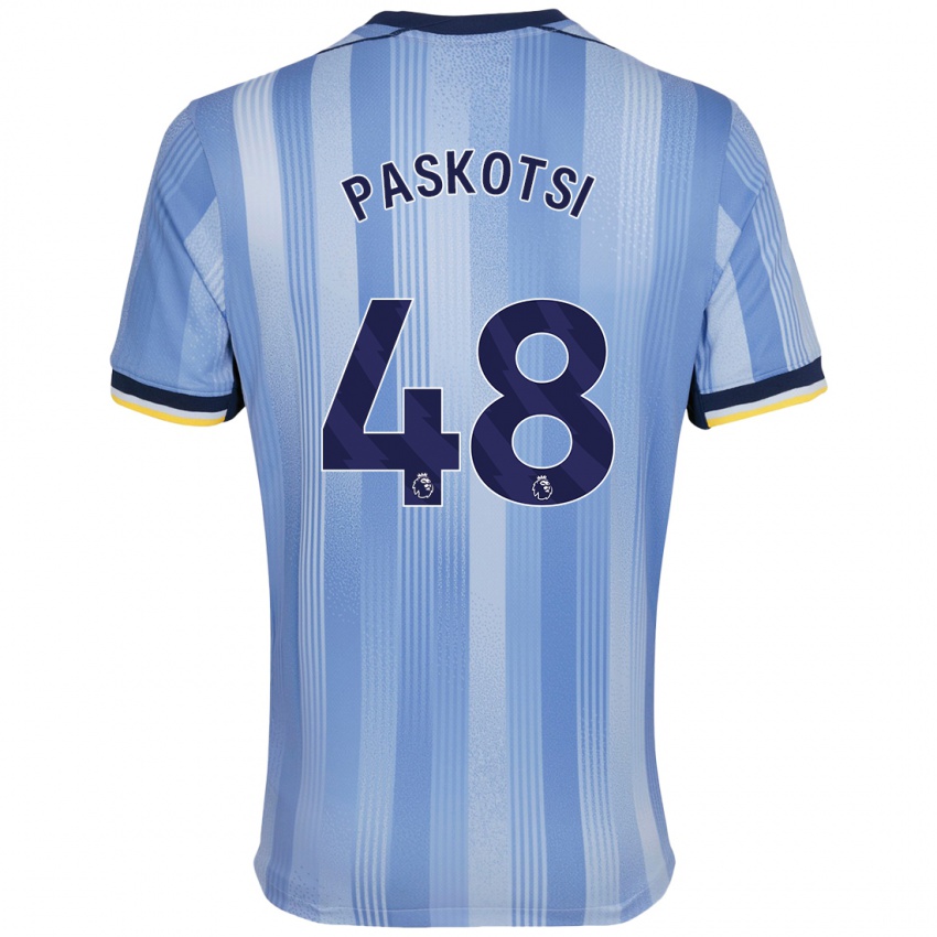 Børn Maksim Paskotsi #48 Lyseblå Udebane Spillertrøjer 2024/25 Trøje T-Shirt