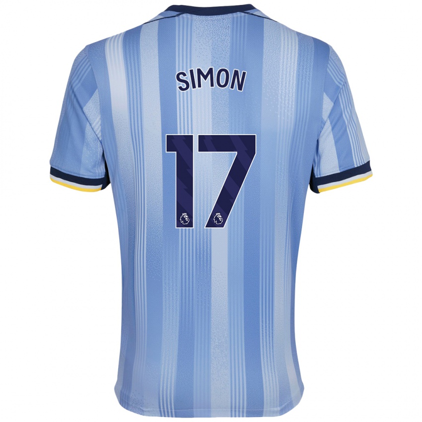 Børn Kyah Simon #17 Lyseblå Udebane Spillertrøjer 2024/25 Trøje T-Shirt