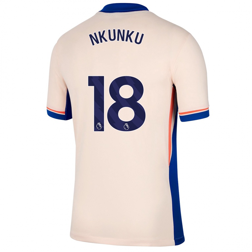 Børn Christopher Nkunku #18 Lys Beige Udebane Spillertrøjer 2024/25 Trøje T-Shirt