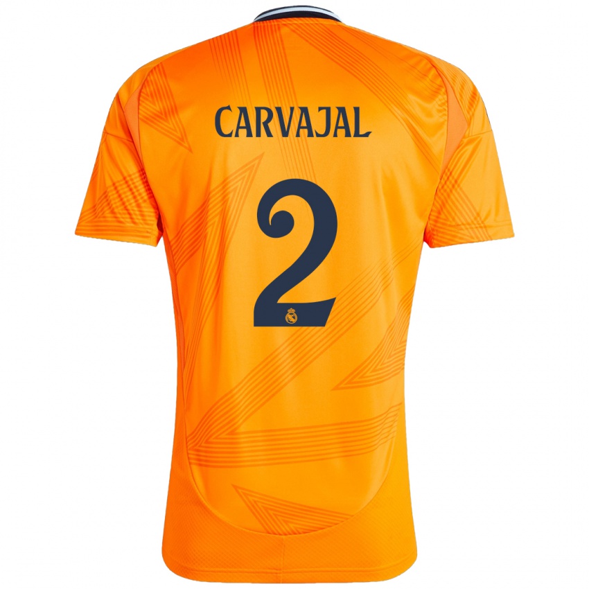 Børn Daniel Carvajal #2 Orange Udebane Spillertrøjer 2024/25 Trøje T-Shirt