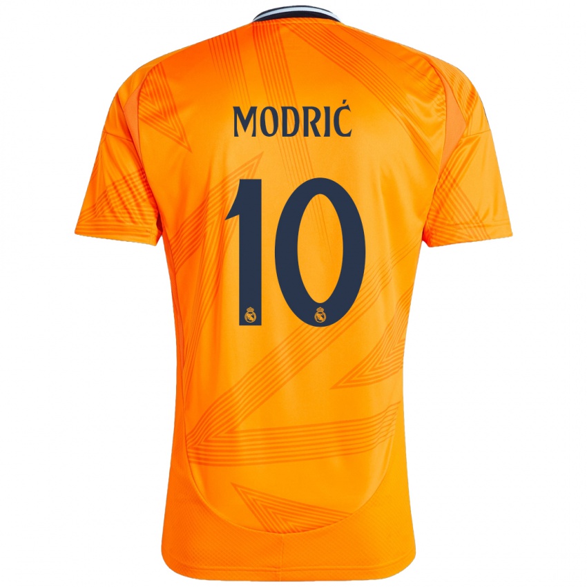 Børn Luka Modric #10 Orange Udebane Spillertrøjer 2024/25 Trøje T-Shirt