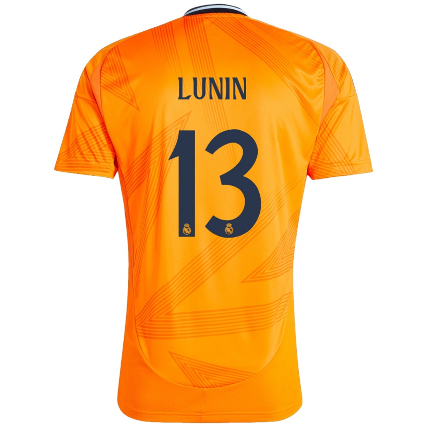 Børn Andriy Lunin #13 Orange Udebane Spillertrøjer 2024/25 Trøje T-Shirt