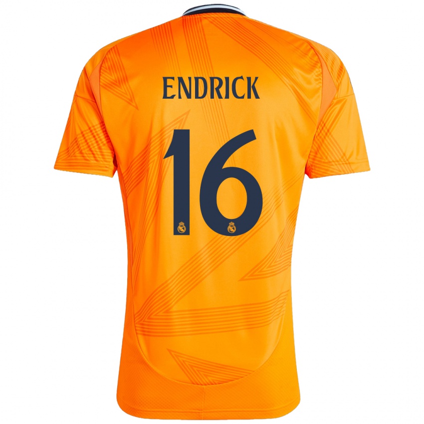 Børn Endrick #16 Orange Udebane Spillertrøjer 2024/25 Trøje T-Shirt