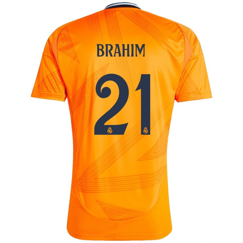 Børn Brahim Diaz #21 Orange Udebane Spillertrøjer 2024/25 Trøje T-Shirt