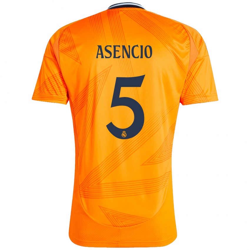 Børn Raul Asencio #5 Orange Udebane Spillertrøjer 2024/25 Trøje T-Shirt