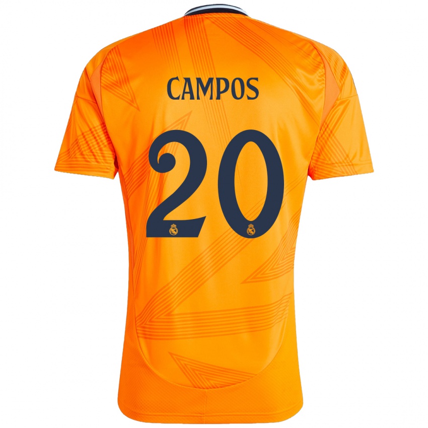 Børn Andrés Campos #20 Orange Udebane Spillertrøjer 2024/25 Trøje T-Shirt