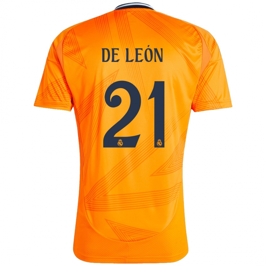 Børn Jeremy De León #21 Orange Udebane Spillertrøjer 2024/25 Trøje T-Shirt