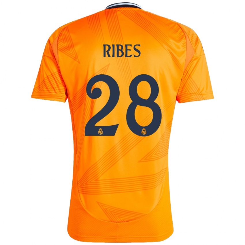 Børn Kike Ribes #28 Orange Udebane Spillertrøjer 2024/25 Trøje T-Shirt