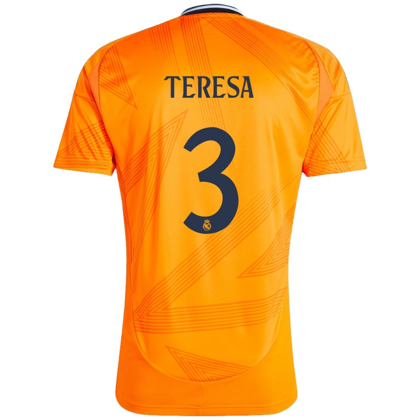 Børn Teresa Abelleira #3 Orange Udebane Spillertrøjer 2024/25 Trøje T-Shirt