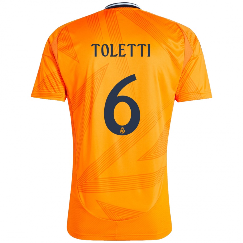 Børn Sandie Toletti #6 Orange Udebane Spillertrøjer 2024/25 Trøje T-Shirt