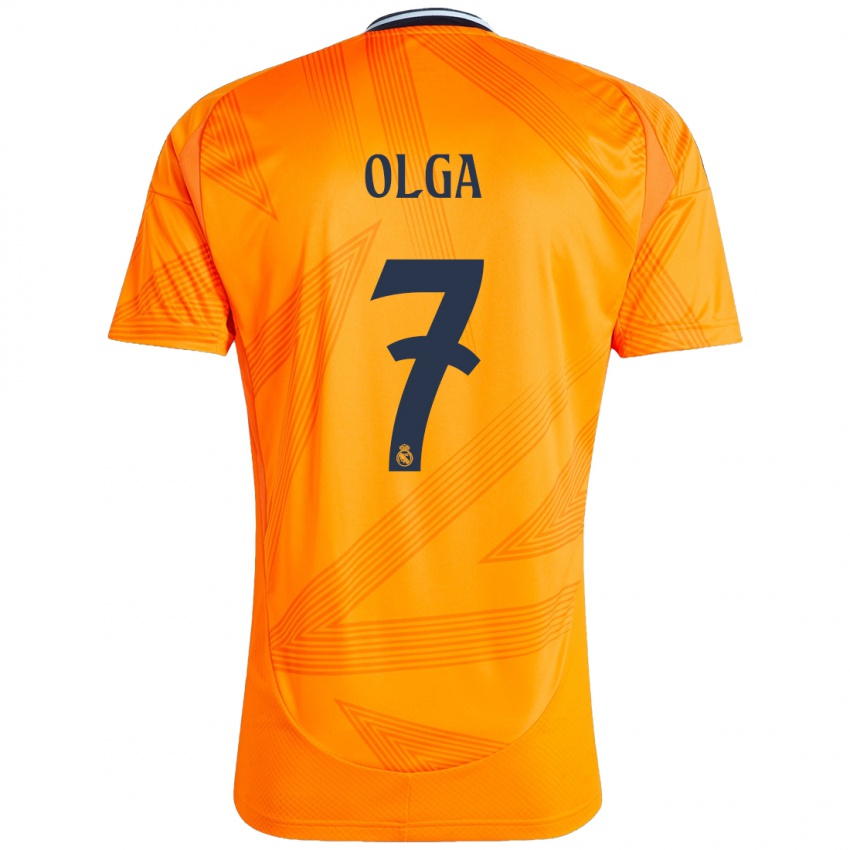 Børn Olga Carmona #7 Orange Udebane Spillertrøjer 2024/25 Trøje T-Shirt