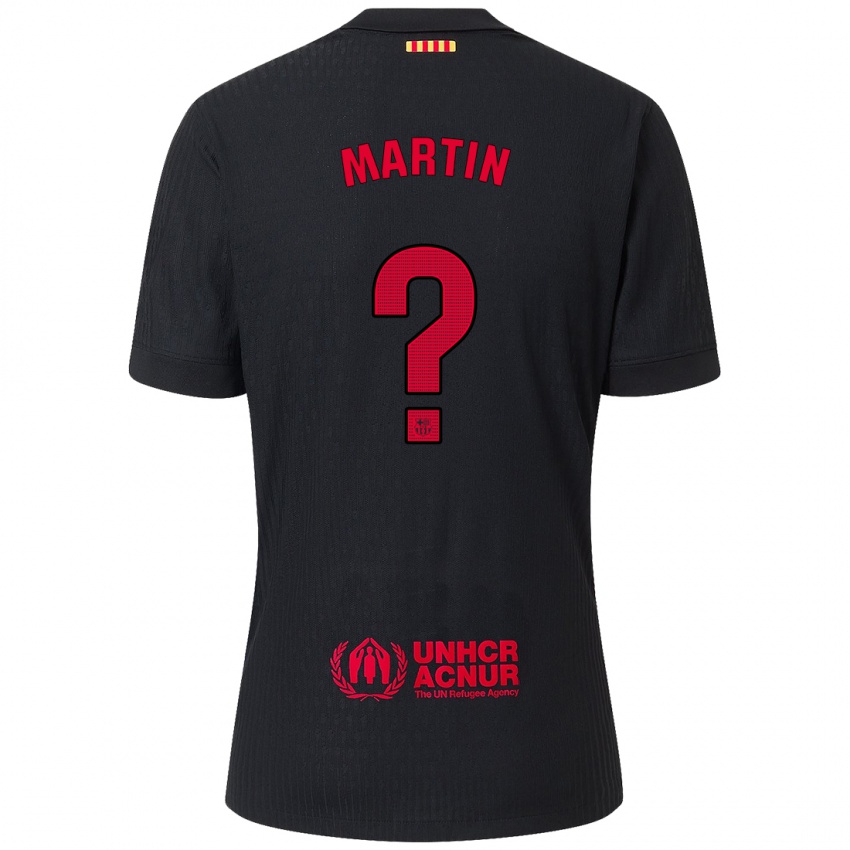 Børn Antonio Martin #0 Sort Rød Udebane Spillertrøjer 2024/25 Trøje T-Shirt