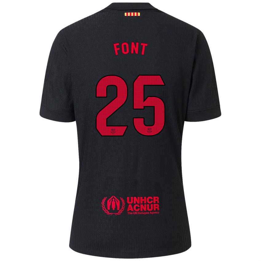 Børn Gemma Font #25 Sort Rød Udebane Spillertrøjer 2024/25 Trøje T-Shirt