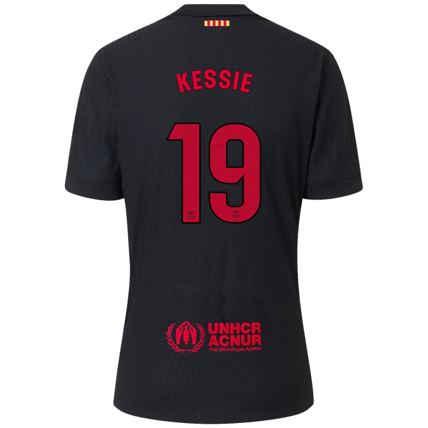 Børn Franck Kessie #19 Sort Rød Udebane Spillertrøjer 2024/25 Trøje T-Shirt