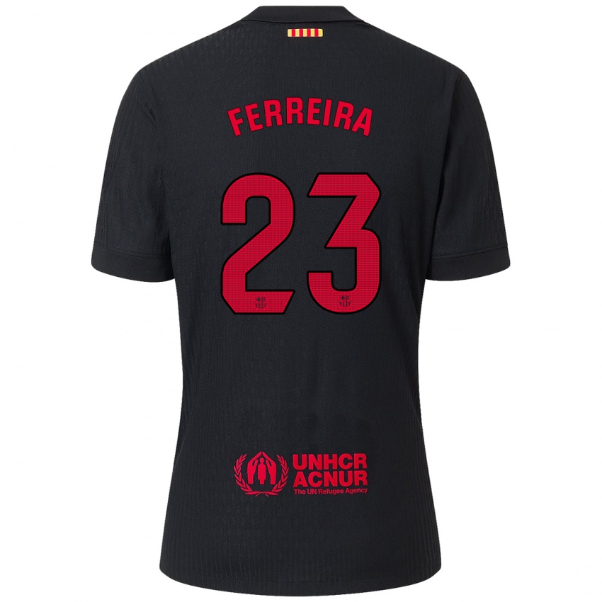 Børn Geyse Ferreira #23 Sort Rød Udebane Spillertrøjer 2024/25 Trøje T-Shirt