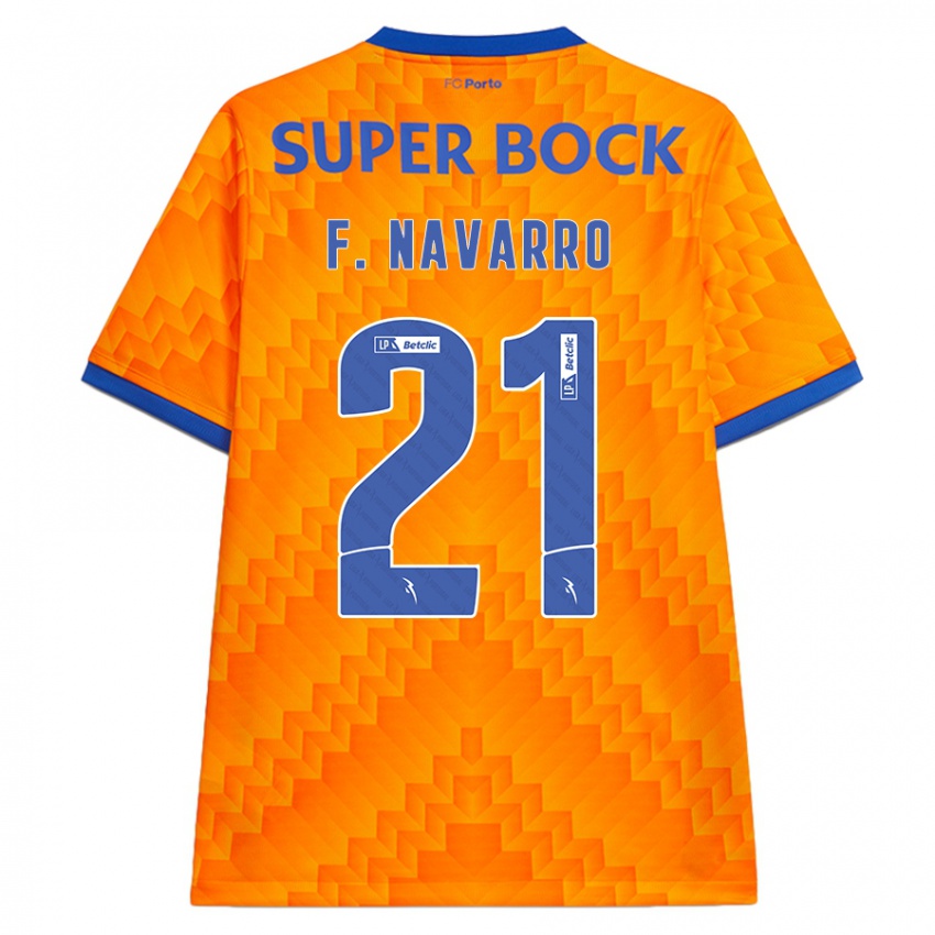 Børn Fran Navarro #21 Orange Udebane Spillertrøjer 2024/25 Trøje T-Shirt