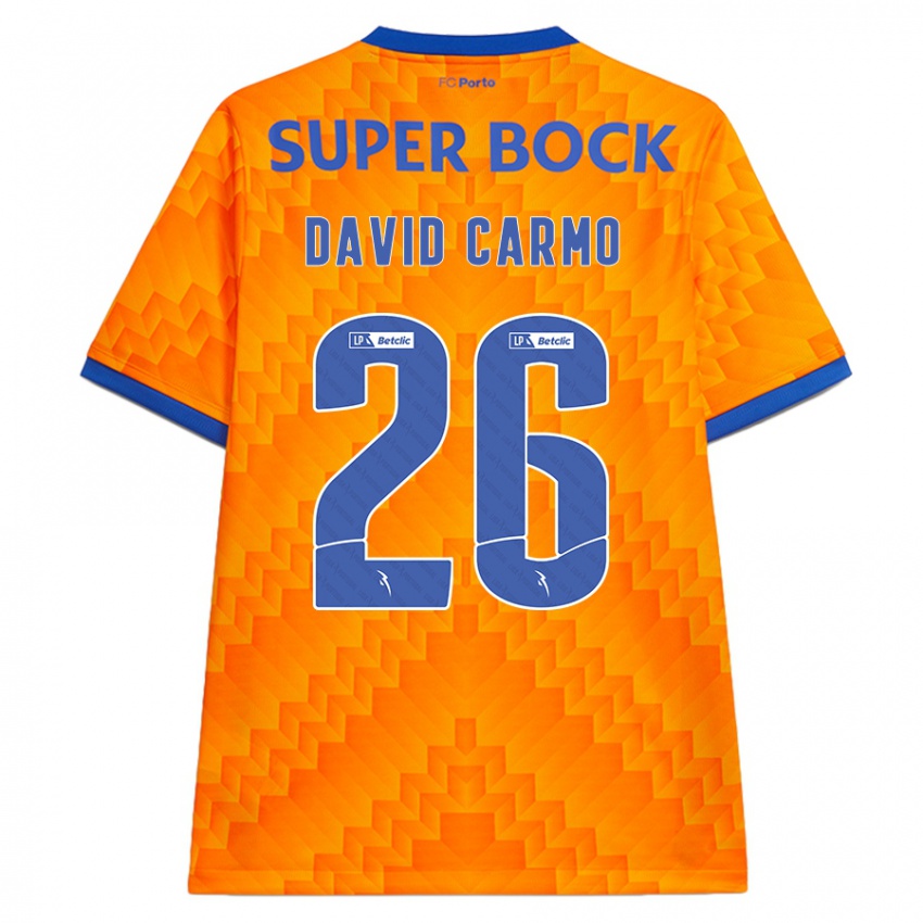 Børn David Carmo #26 Orange Udebane Spillertrøjer 2024/25 Trøje T-Shirt