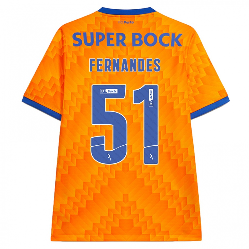 Børn Diogo Fernandes #51 Orange Udebane Spillertrøjer 2024/25 Trøje T-Shirt