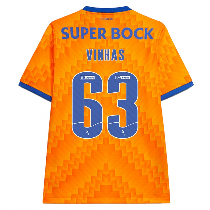 Børn David Vinhas #63 Orange Udebane Spillertrøjer 2024/25 Trøje T-Shirt