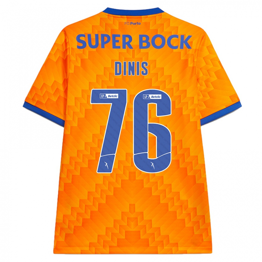 Børn Dinis #76 Orange Udebane Spillertrøjer 2024/25 Trøje T-Shirt