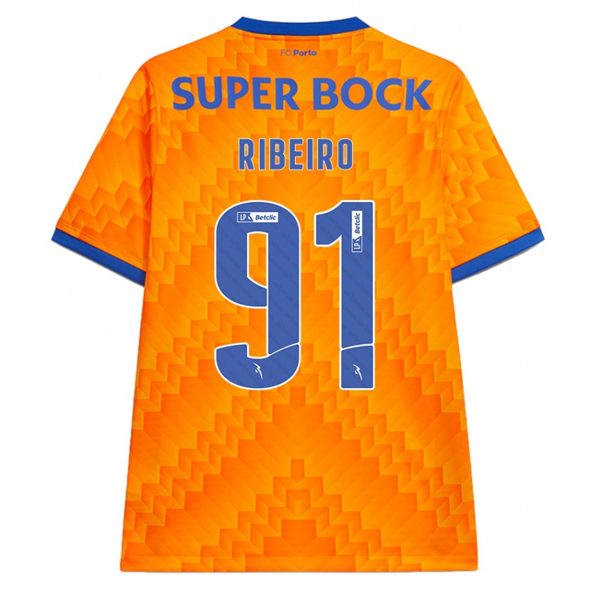 Børn Gonçalo Ribeiro #91 Orange Udebane Spillertrøjer 2024/25 Trøje T-Shirt