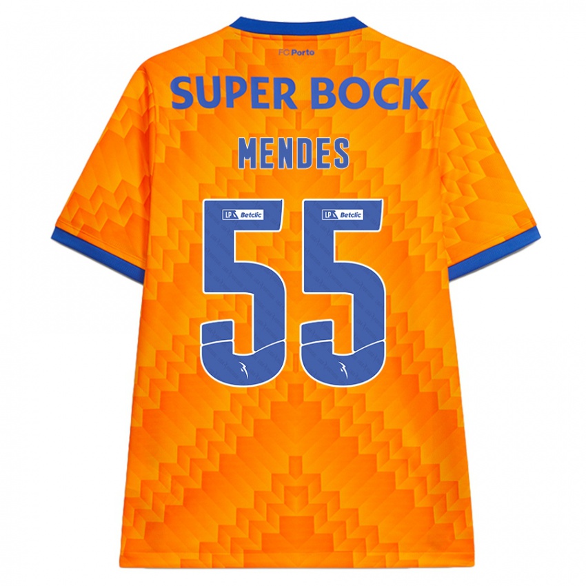 Børn Joao Mendes #55 Orange Udebane Spillertrøjer 2024/25 Trøje T-Shirt