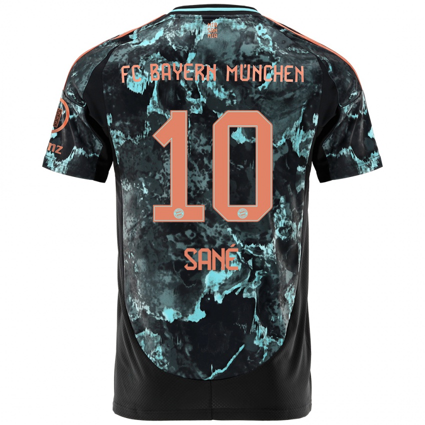 Børn Leroy Sane #10 Sort Udebane Spillertrøjer 2024/25 Trøje T-Shirt