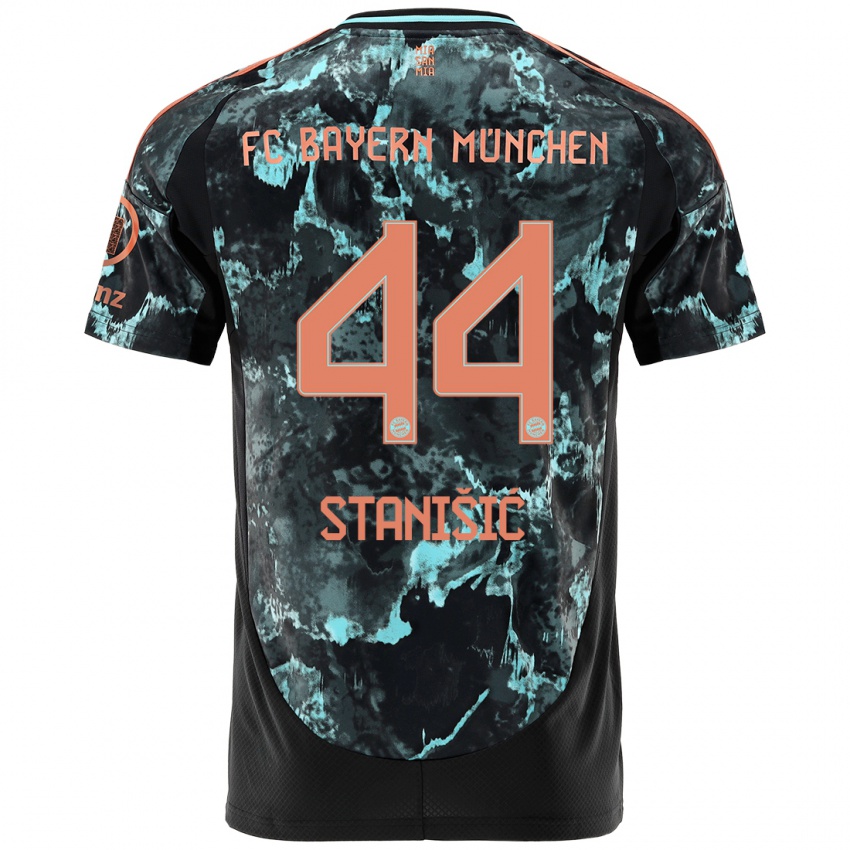 Børn Josip Stanisic #44 Sort Udebane Spillertrøjer 2024/25 Trøje T-Shirt