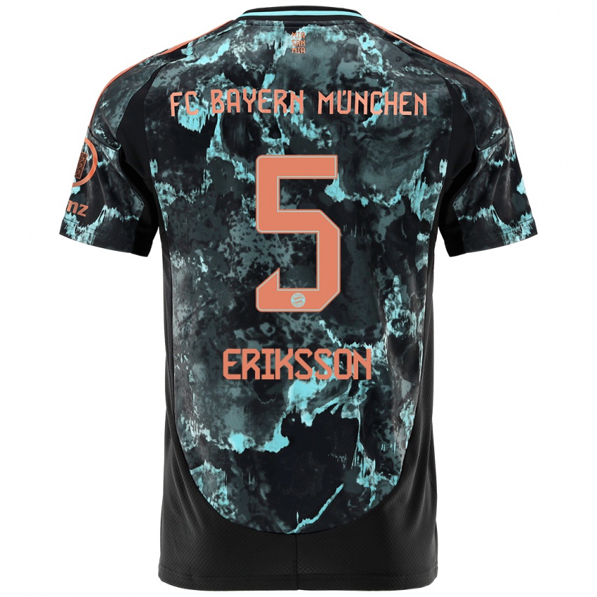 Børn Magdalena Eriksson #5 Sort Udebane Spillertrøjer 2024/25 Trøje T-Shirt