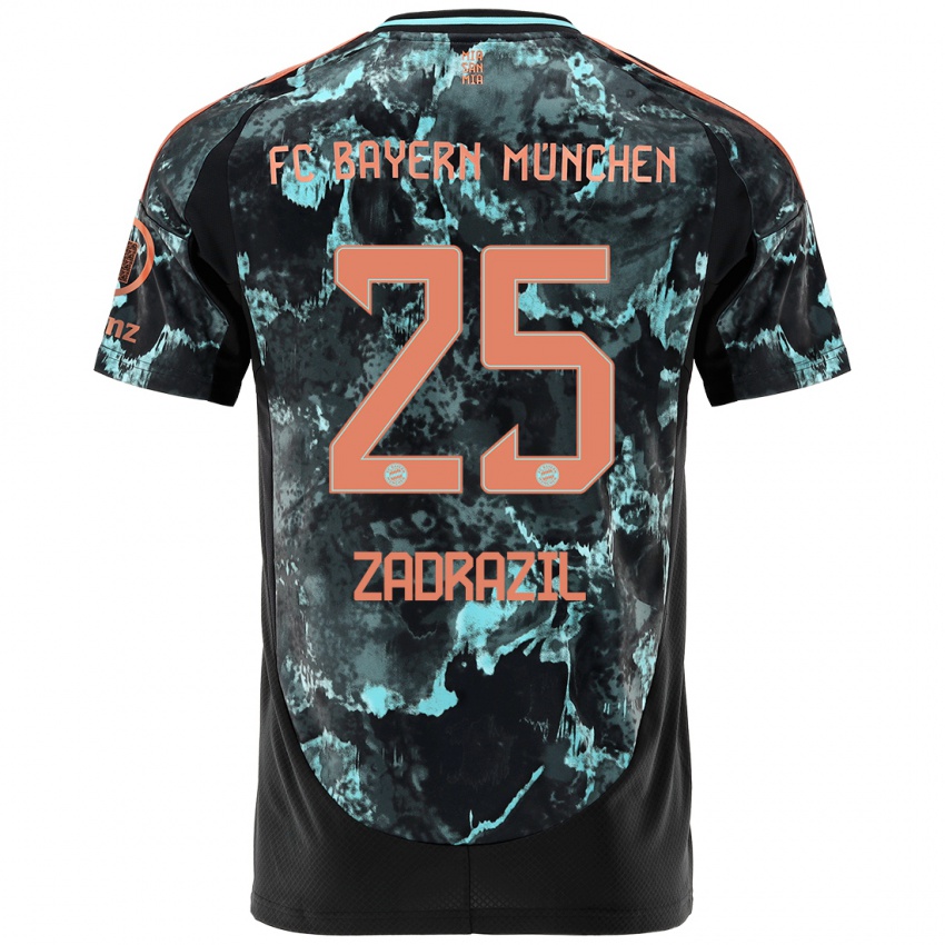 Børn Sarah Zadrazil #25 Sort Udebane Spillertrøjer 2024/25 Trøje T-Shirt