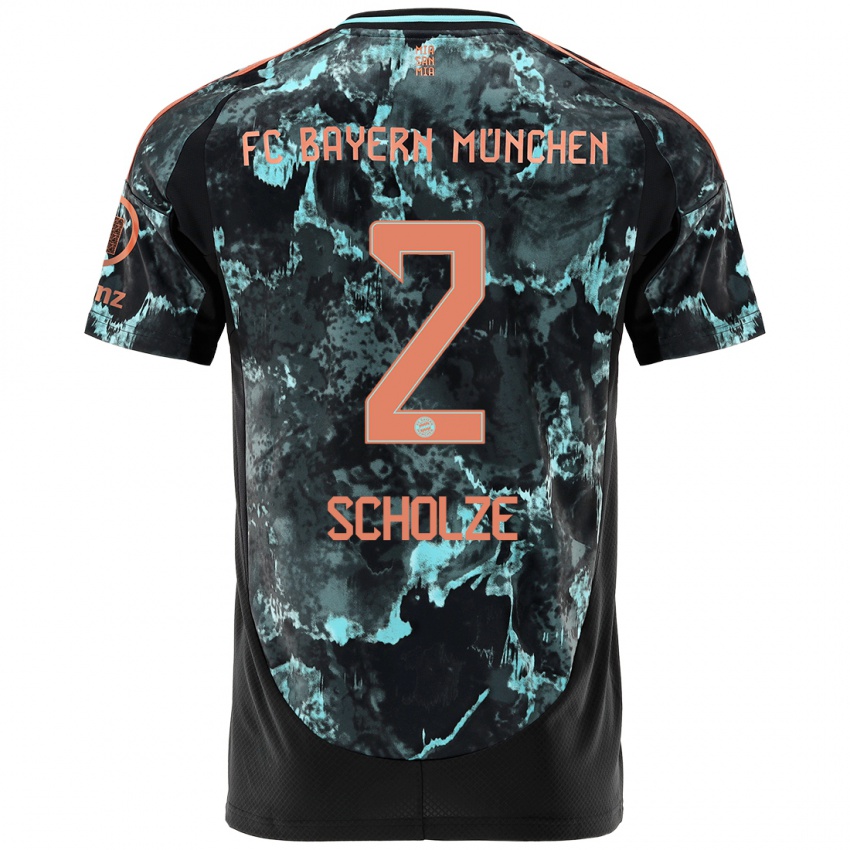 Børn Max Scholze #2 Sort Udebane Spillertrøjer 2024/25 Trøje T-Shirt