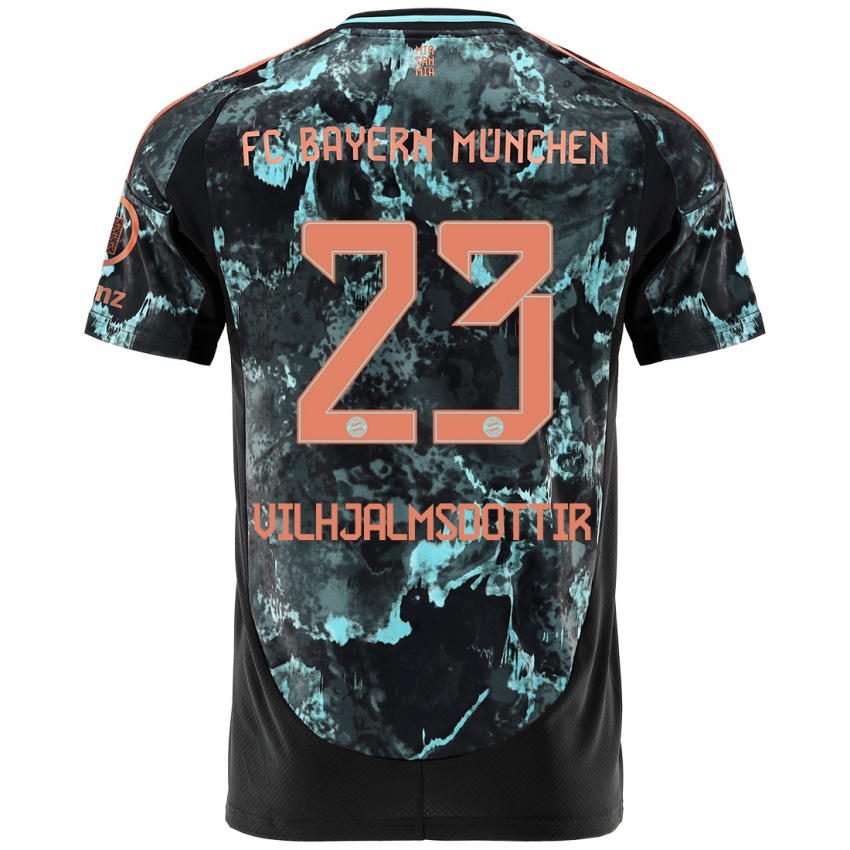 Børn Karolina Lea Vilhjalmsdottir #23 Sort Udebane Spillertrøjer 2024/25 Trøje T-Shirt