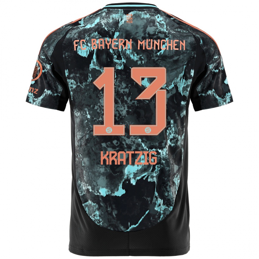 Børn Frans Kratzig #13 Sort Udebane Spillertrøjer 2024/25 Trøje T-Shirt