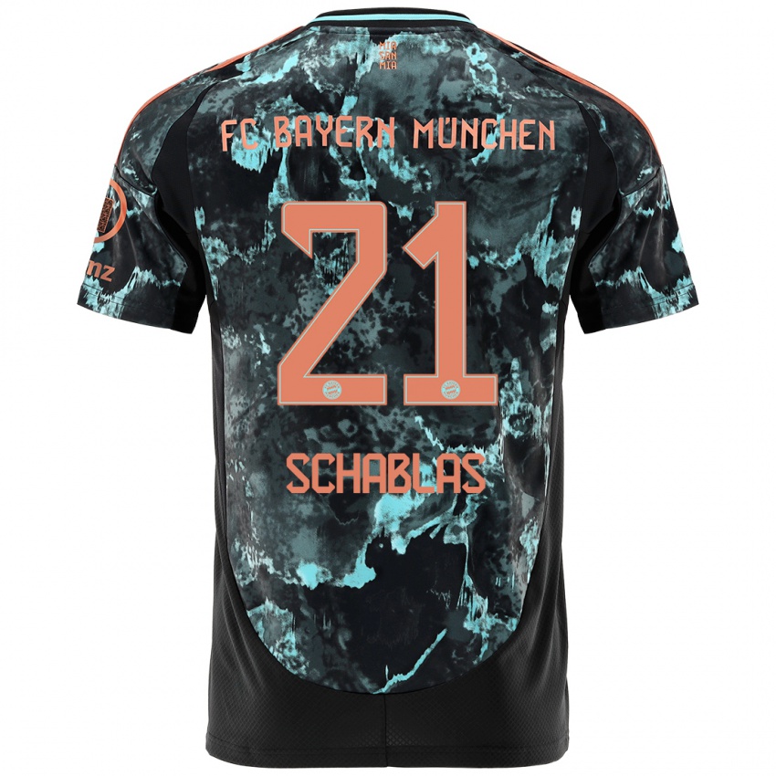 Børn Matteo Schablas #21 Sort Udebane Spillertrøjer 2024/25 Trøje T-Shirt