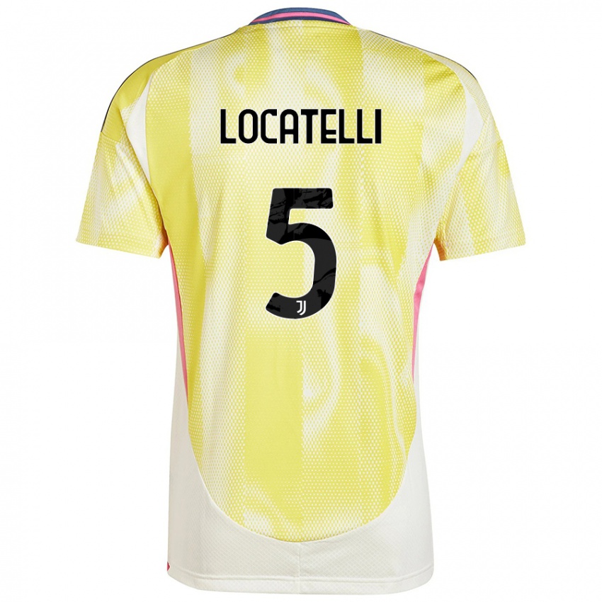 Børn Manuel Locatelli #5 Solgul Udebane Spillertrøjer 2024/25 Trøje T-Shirt