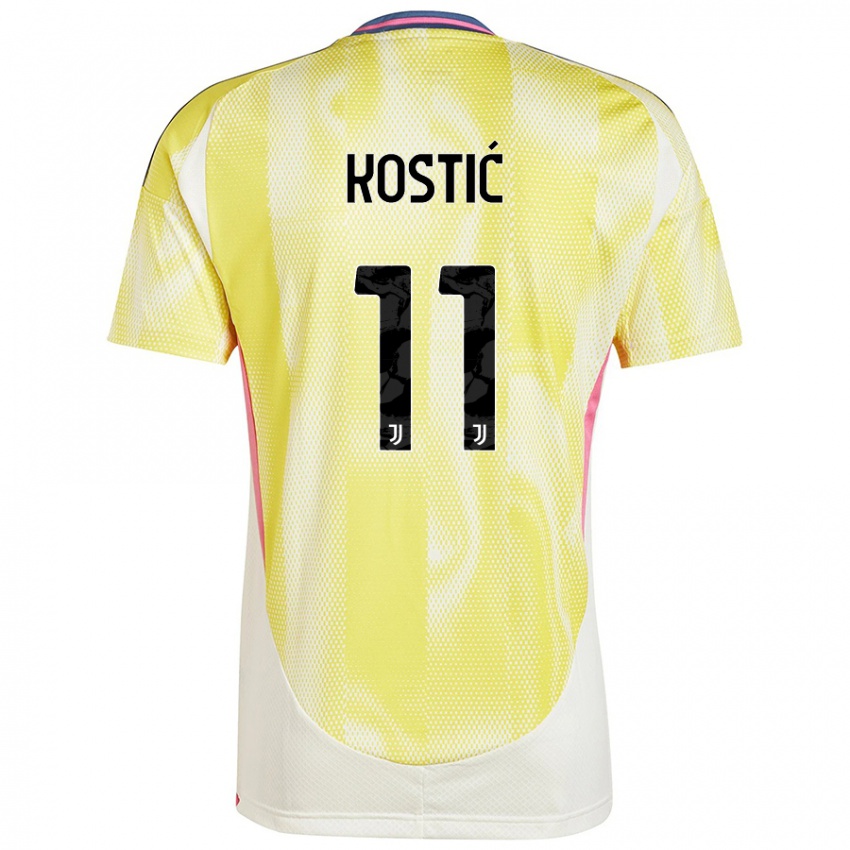 Børn Filip Kostic #11 Solgul Udebane Spillertrøjer 2024/25 Trøje T-Shirt