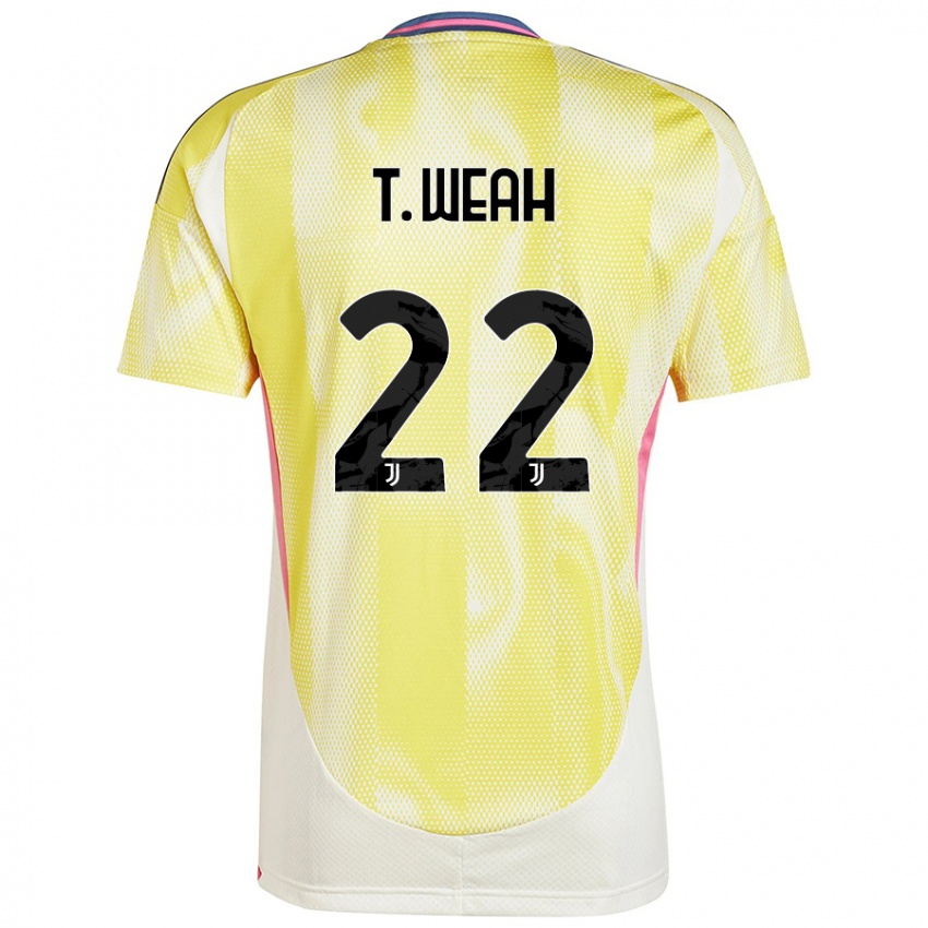 Børn Timothy Weah #22 Solgul Udebane Spillertrøjer 2024/25 Trøje T-Shirt