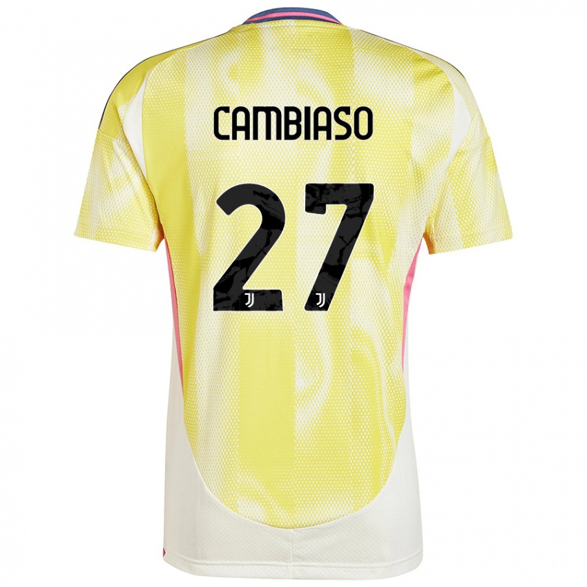 Børn Andrea Cambiaso #27 Solgul Udebane Spillertrøjer 2024/25 Trøje T-Shirt