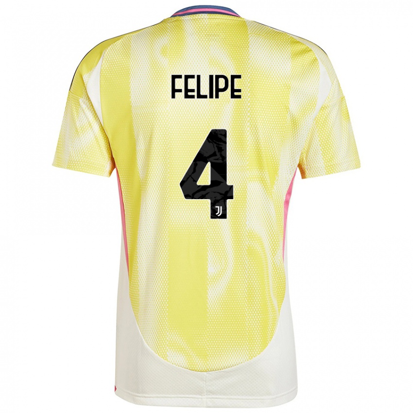 Børn Pedro Felipe #4 Solgul Udebane Spillertrøjer 2024/25 Trøje T-Shirt