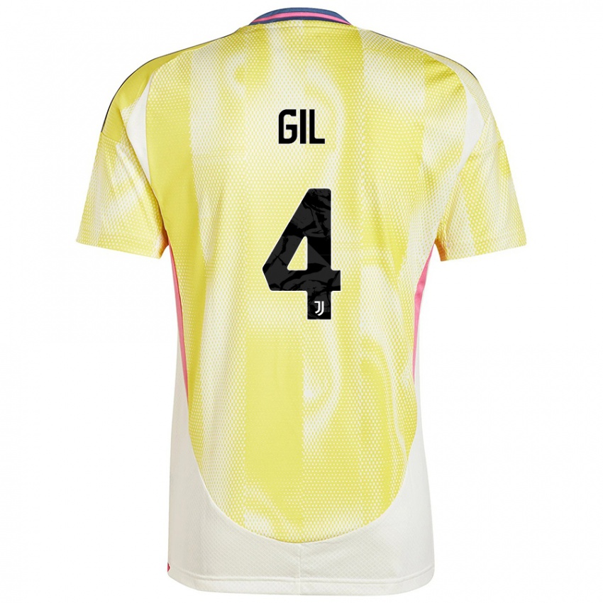 Børn Javier Gil #4 Solgul Udebane Spillertrøjer 2024/25 Trøje T-Shirt