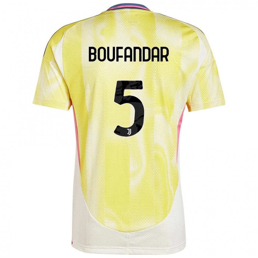 Børn Adam Boufandar #5 Solgul Udebane Spillertrøjer 2024/25 Trøje T-Shirt