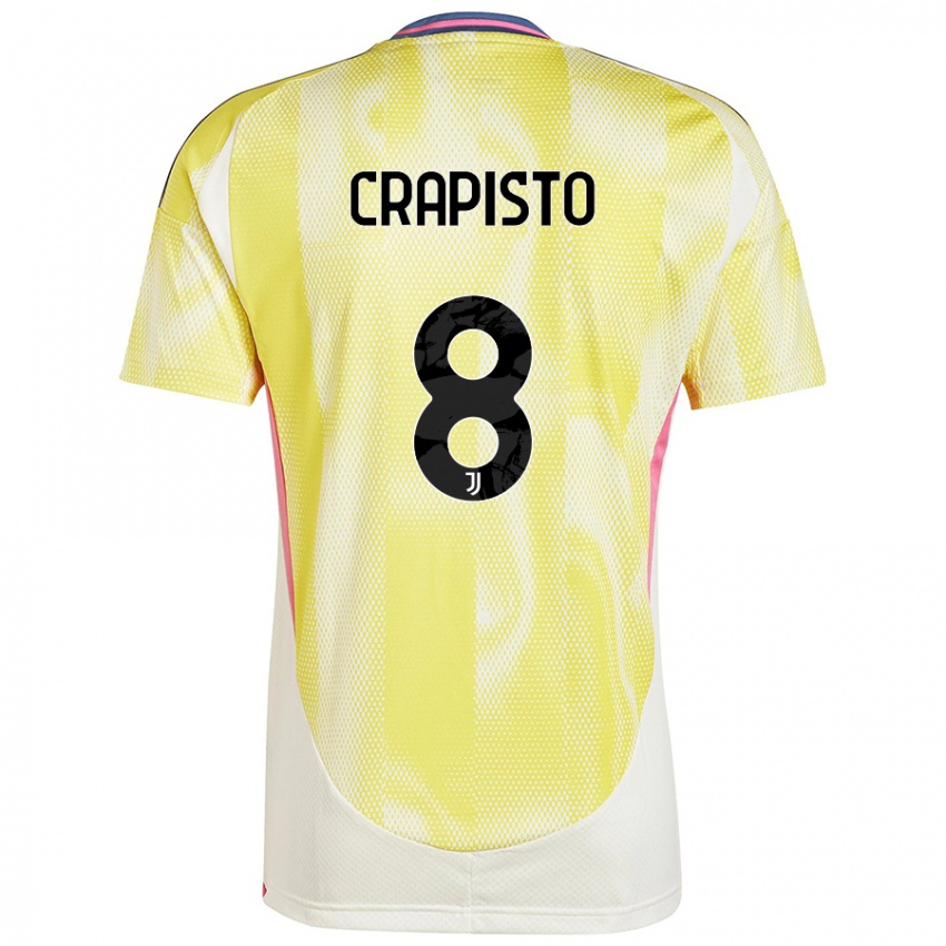 Børn Francesco Crapisto #8 Solgul Udebane Spillertrøjer 2024/25 Trøje T-Shirt