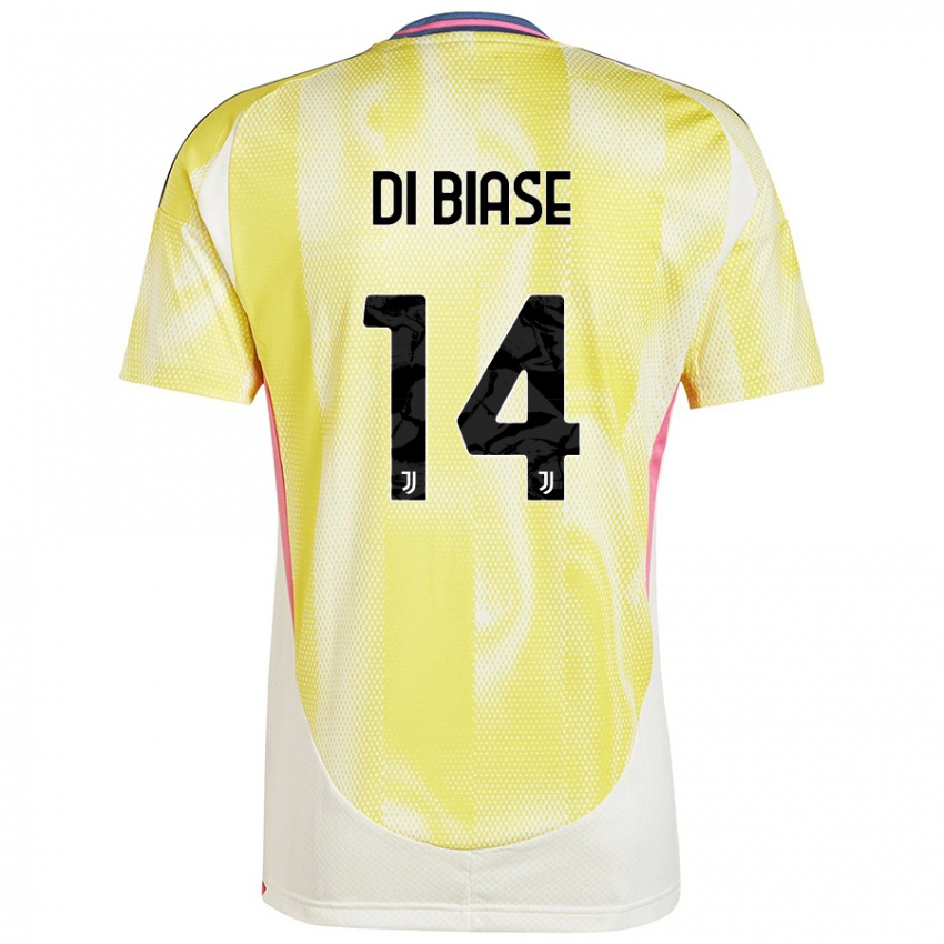 Børn Gianmarco Di Biase #14 Solgul Udebane Spillertrøjer 2024/25 Trøje T-Shirt