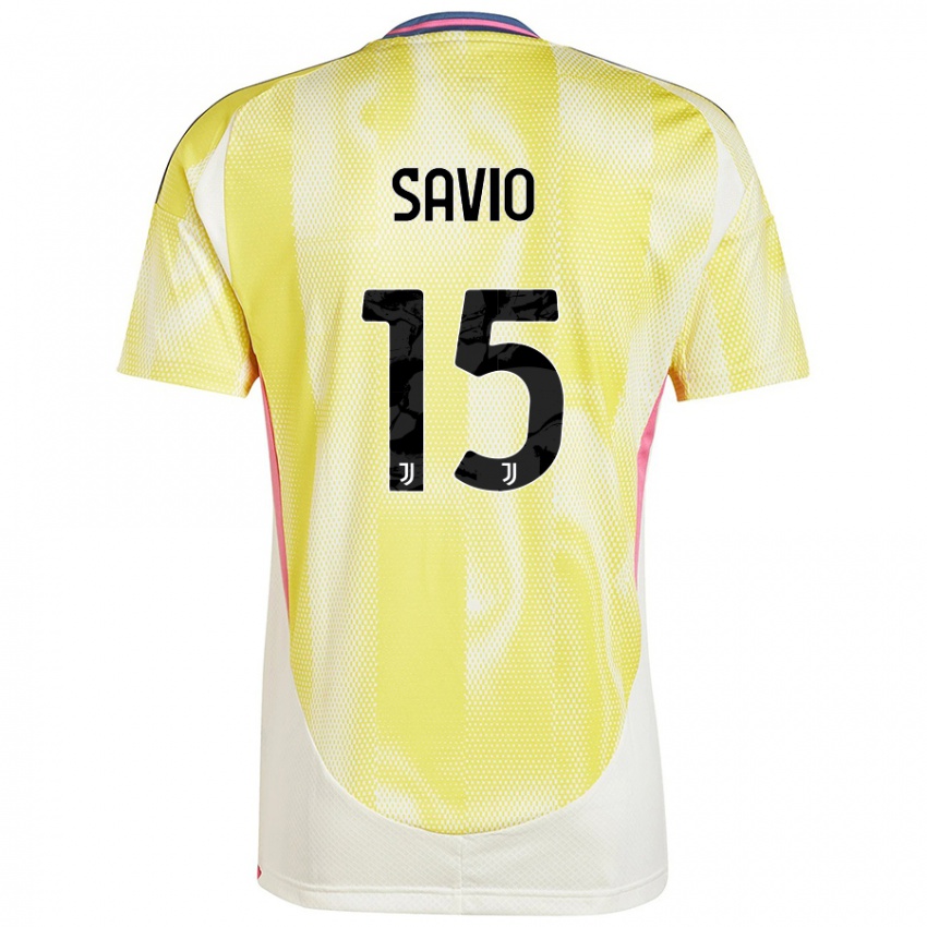 Børn Federico Savio #15 Solgul Udebane Spillertrøjer 2024/25 Trøje T-Shirt