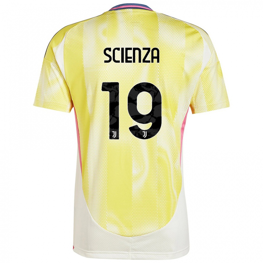 Børn Michele Scienza #19 Solgul Udebane Spillertrøjer 2024/25 Trøje T-Shirt