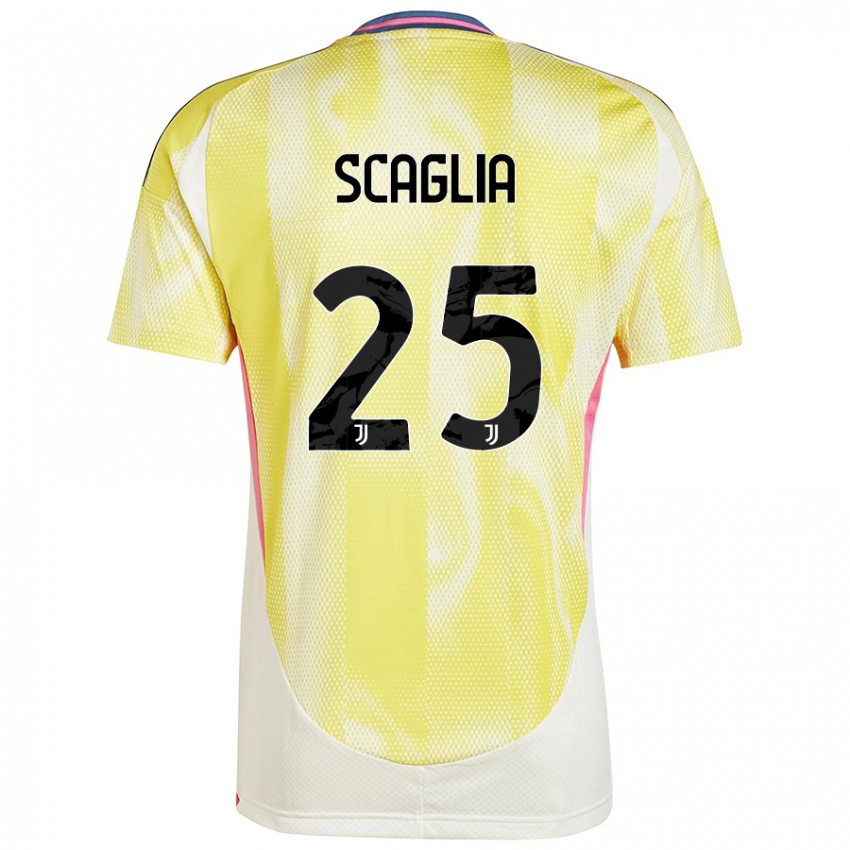 Børn Simone Scaglia #25 Solgul Udebane Spillertrøjer 2024/25 Trøje T-Shirt