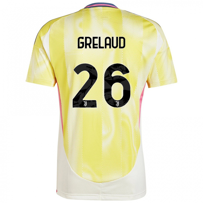 Børn Josue Grelaud #26 Solgul Udebane Spillertrøjer 2024/25 Trøje T-Shirt