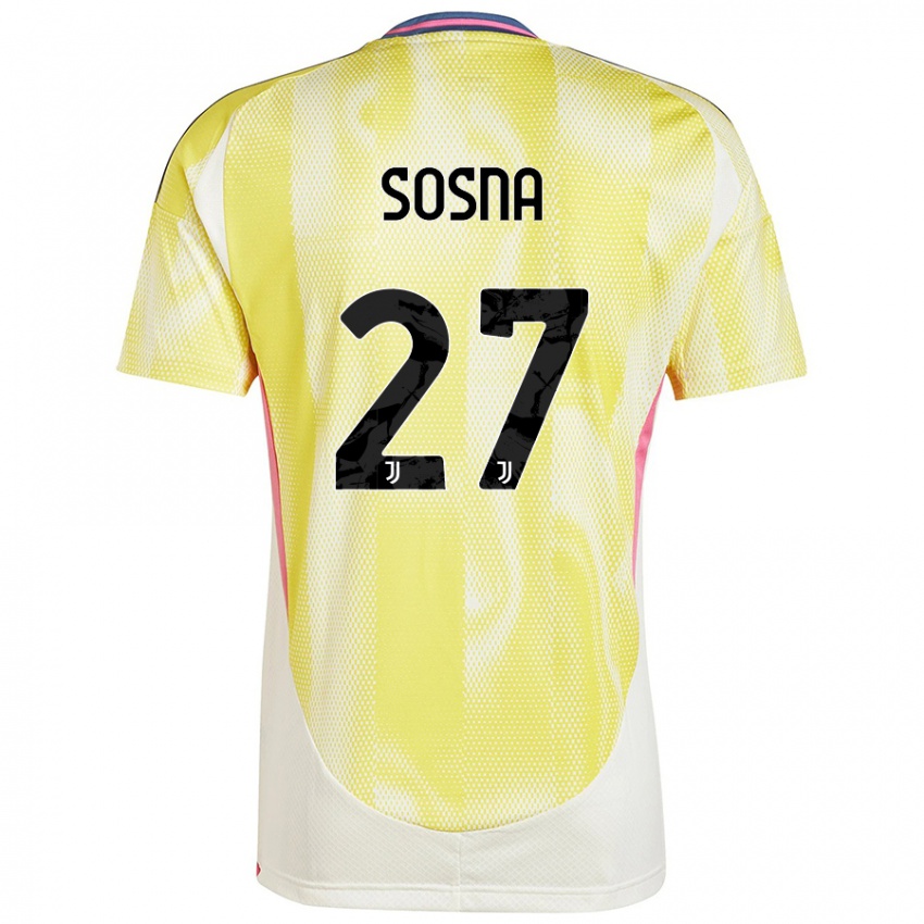 Børn Adam Sosna #27 Solgul Udebane Spillertrøjer 2024/25 Trøje T-Shirt