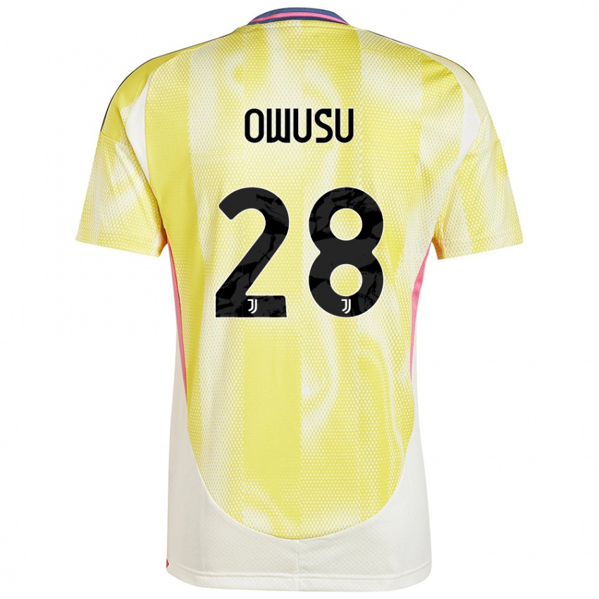 Børn Augusto Owusu #28 Solgul Udebane Spillertrøjer 2024/25 Trøje T-Shirt